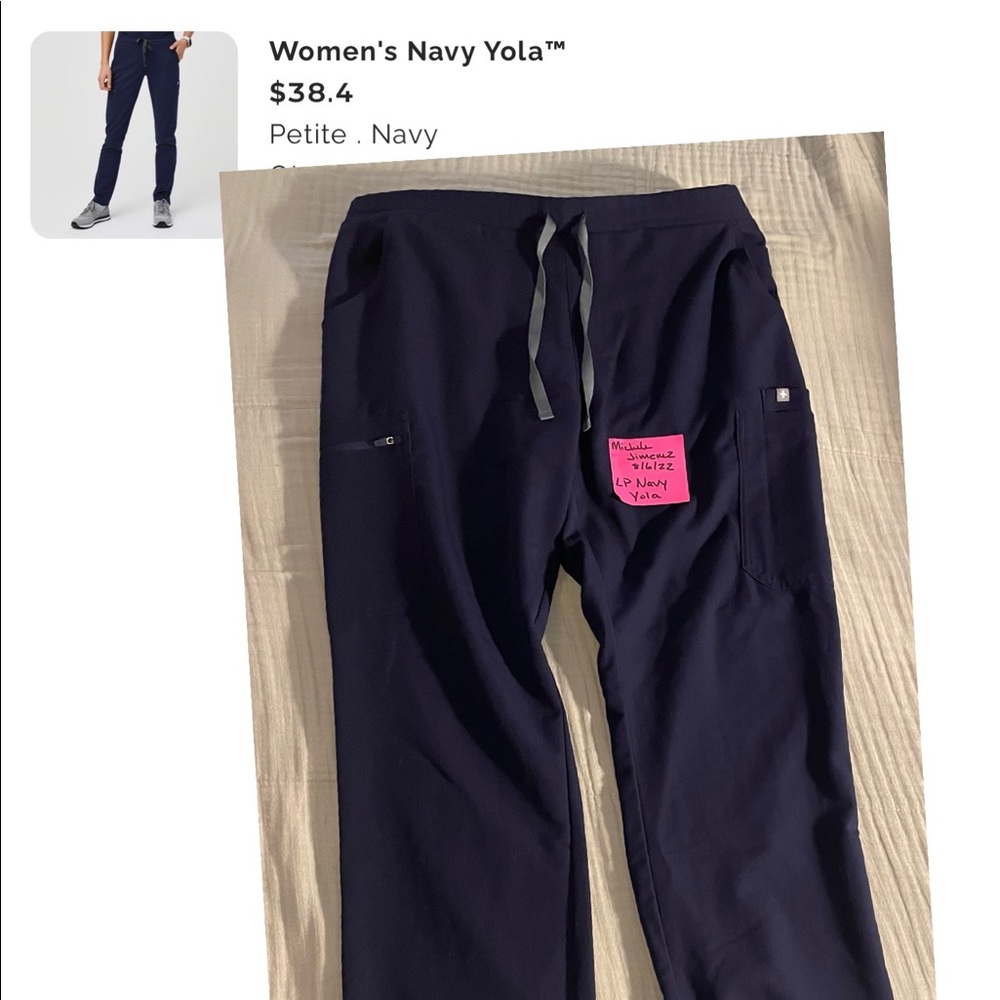 Figs Yola Navy Scrub Pants Large Petite